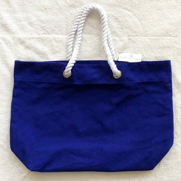 Trina Turk Seas the Day Blue Beach Tote NWT - Picture 4 of 4